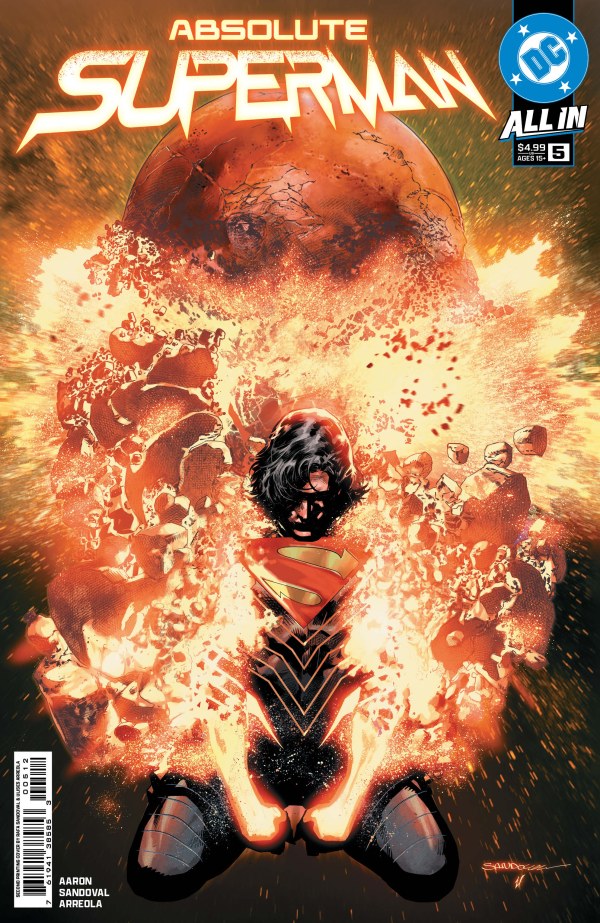 ABSOLUTE SUPERMAN #5 2ND PRINTING
Comic book cover featuring a superhero in a dynamic pose with fiery background