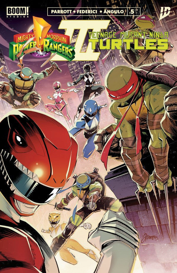 BOOM COMICS MIGHTY MORPHIN POWER RANGERS / TEENAGE MUTANT NINJA TURTLES III #5
Comic book cover featuring Power Rangers and Teenage Mutant Ninja Turtles characters.