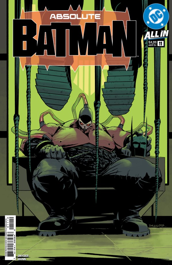 DC COMICS ABSOLUTE BATMAN #11 - 2ND PRINTING
Comic book cover of 'Absolute Batman' featuring a character in a dark room with green lighting.