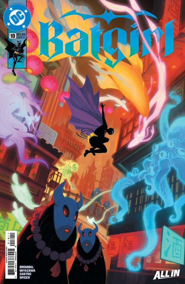 DC COMICS BATGIRL #18
Comic book cover featuring Batgirl in an urban setting with vibrant colors and dynamic poses.