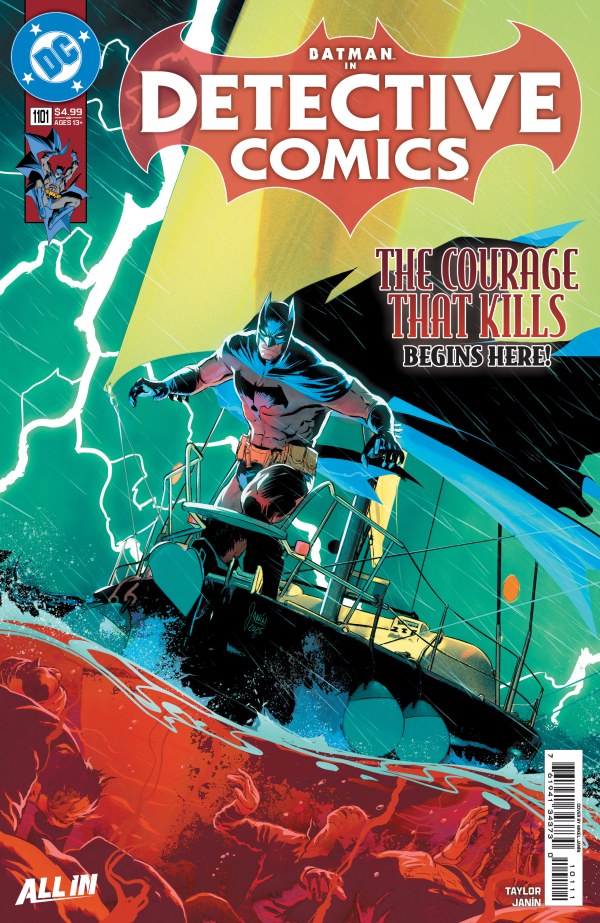 DC COMICS DETECTIVE COMICS #1101
Comic book cover of Detective Comics featuring Batman on a ship with dynamic colors and action lines.