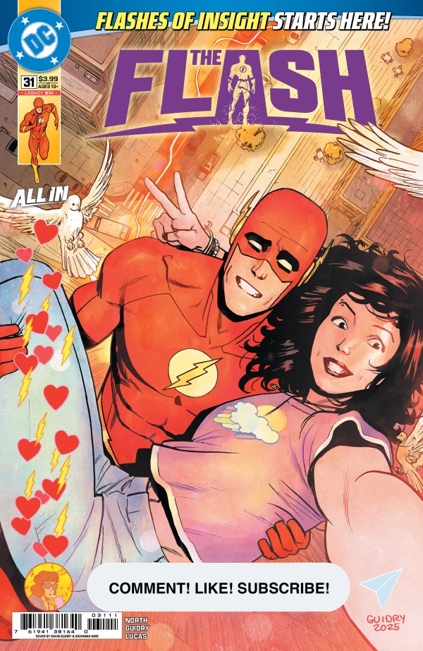 DC COMICS FLASH #31
Comic book cover featuring 'The Flash' with a superhero and a woman in a pink outfit.
