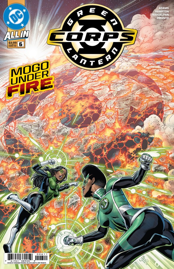 DC COMICS GREEN LANTERN CORPS
#6
Comic book cover featuring Green Lantern characters with fiery background