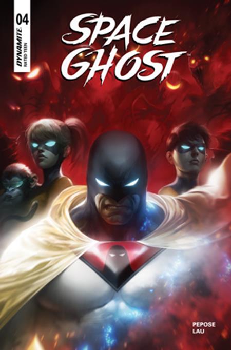 DYNAMITE COMICS SPACE GHOST #4
Comic book cover featuring 'Space Ghost' with a red and black background