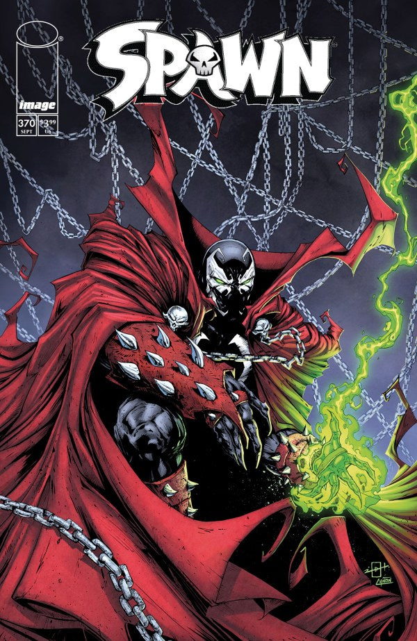 IMAGE COMICS SPAWN #370
Comic book cover featuring a character in a red robe with chains and green energy.