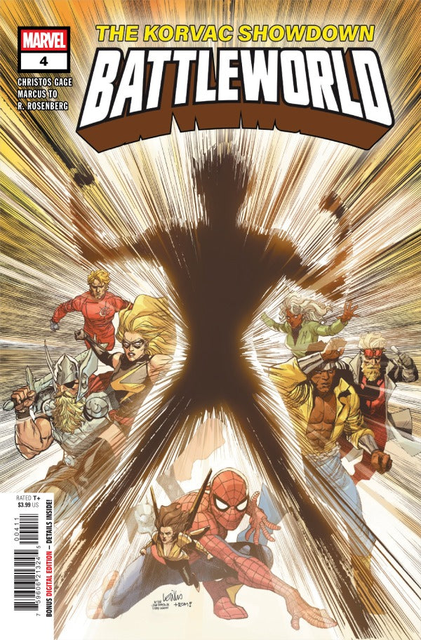 MARVEL COMICS BATTLEWORLD #4
Comic book cover featuring superhero characters with a dynamic 'X' design in the center.