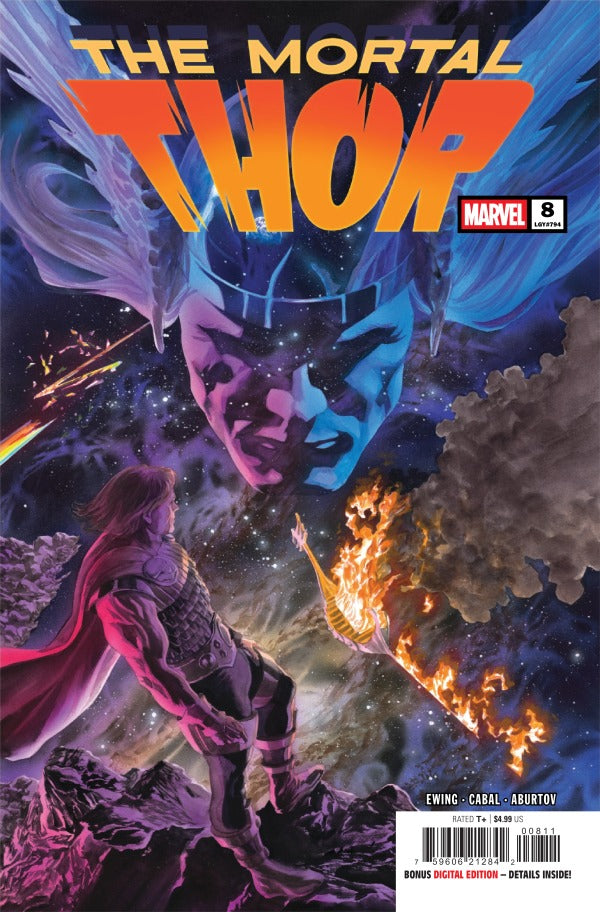 MARVEL COMICS MORTAL THOR #8
Comic book cover of 'The Mortal Thor' featuring a superhero in a dynamic pose with fiery elements.