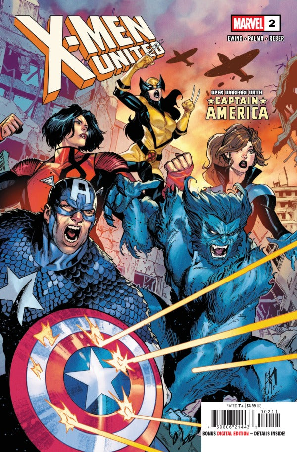 MARVEL COMICS X-MEN UNITED #2
Comic book cover featuring X-Men and Captain America with superhero poses.