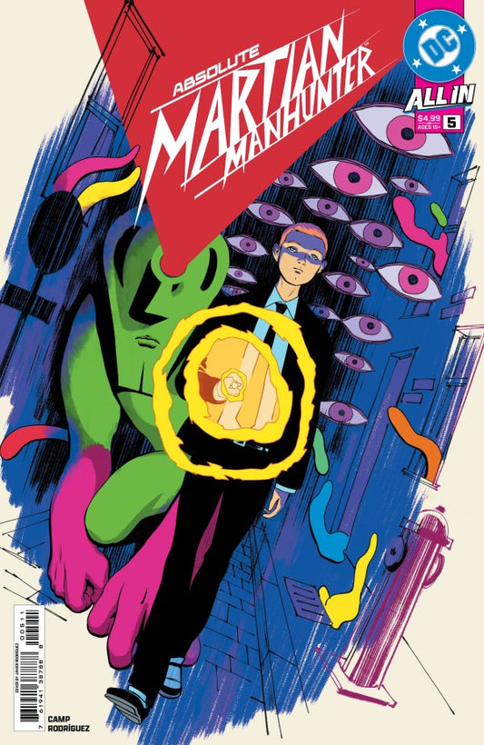 Comic book cover of 'Absolute Martian Manhunter #5' with colorful design elements.