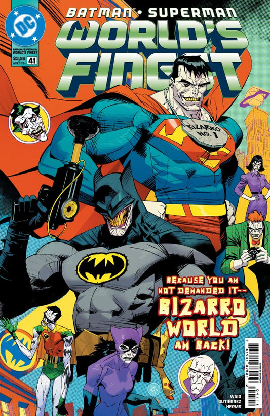 BATMAN SUPERMAN WORLDS FINEST #41
Comic book cover featuring Batman and Superman with colorful background