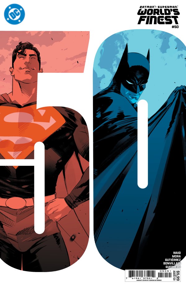 BATMAN / SUPERMAN: WORLD'S FINEST #50 - COVER  E ADRIAN GUTIERREZ VARIANT
Comic book cover featuring Superman and Batman with 'World's Finest' branding.