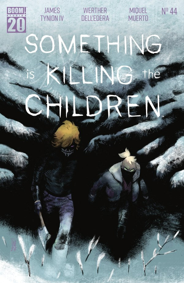 BOOM COMICS SOMETHING IS KILLING THE CHILDREN #44
Comic book cover of 'Something is Killing the Children' with two characters in a snowy landscape.