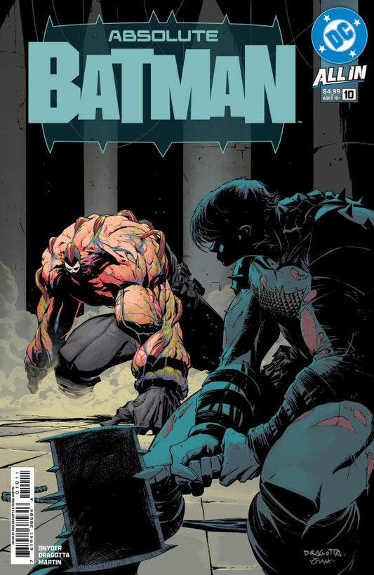 DC COMICS ABSOLUTE BATMAN #10
Comic book cover featuring two characters in a dramatic pose with 'Absolute Batman' title.