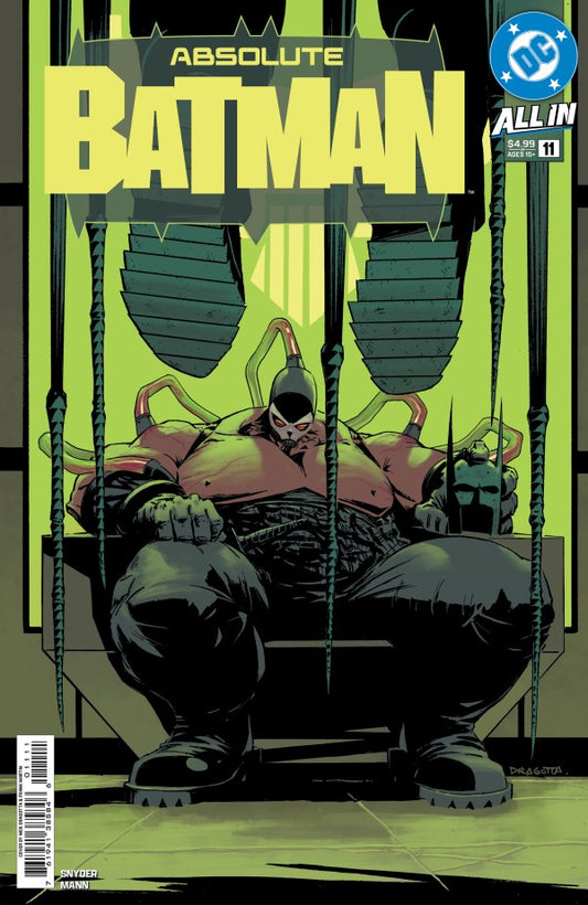 DC COMICS ABSOLUTE BATMAN #11
Comic book cover of 'Absolute Batman' featuring Bane in a dark room with green lighting.