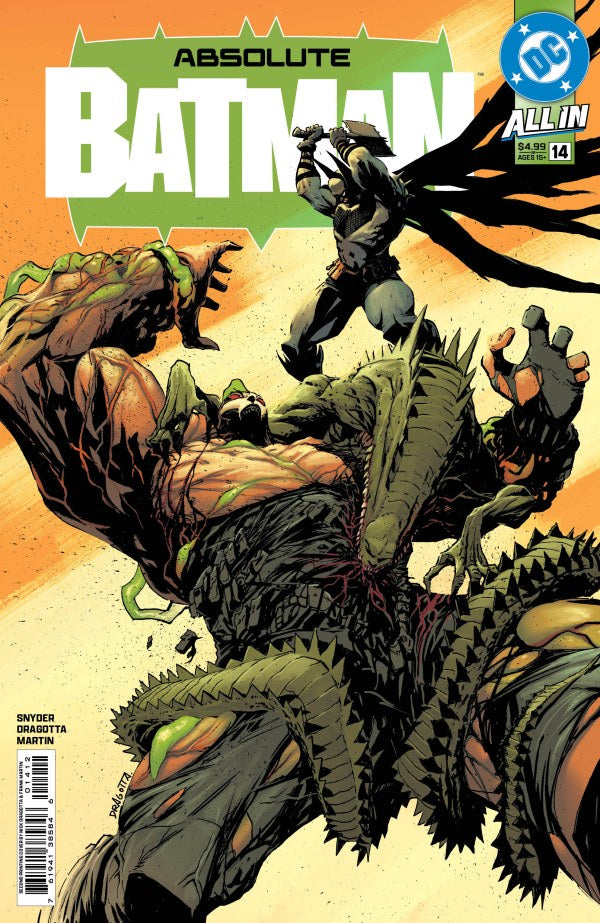 DC COMICS ABSOLUTE BATMAN #14 - 2ND PRINTING
Comic book cover featuring Batman and a creature with DC logo