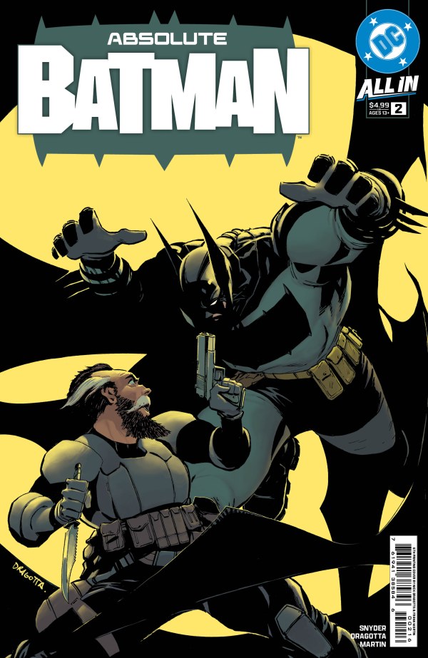 DC COMICS ABSOLUTE BATMAN #2 - 6TH PTG
Comic book cover featuring Batman and a bearded Alfred with a gun, titled 'Absolute Batman'.