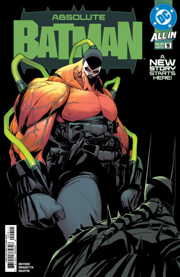 DC COMICS ABSOLUTE BATMAN #9
Comic book cover featuring a character in a red and black suit with 'Absolute Batman' branding.