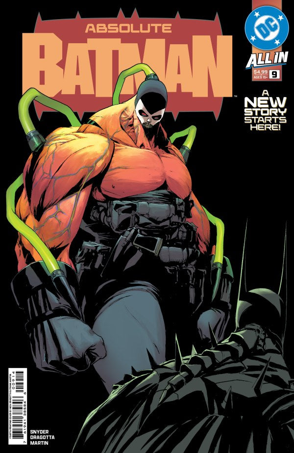 DC COMICS ABSOLUTE BATMAN #9 - 4TH PRINTING
Comic book cover featuring a muscular character in a suit with 'Absolute Batman' title.