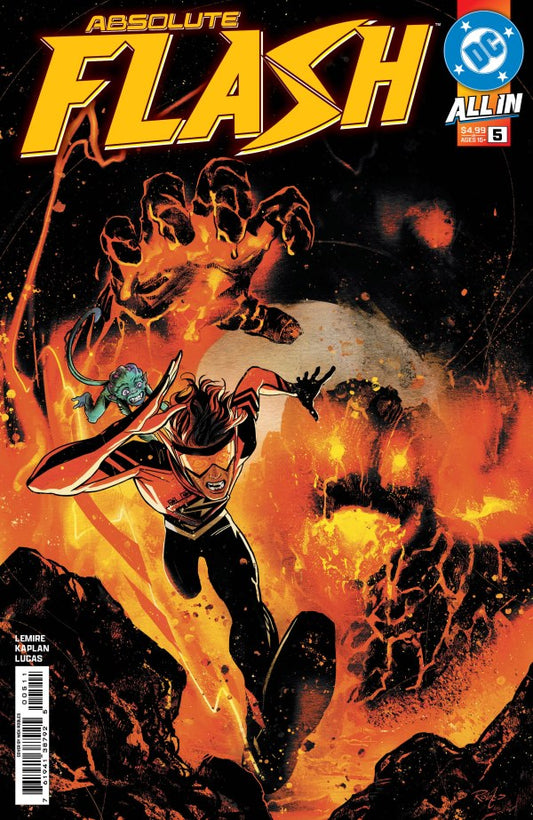 DC COMICS ABSOLUTE FLASH #5
Comic book cover featuring a superhero in action with fiery background