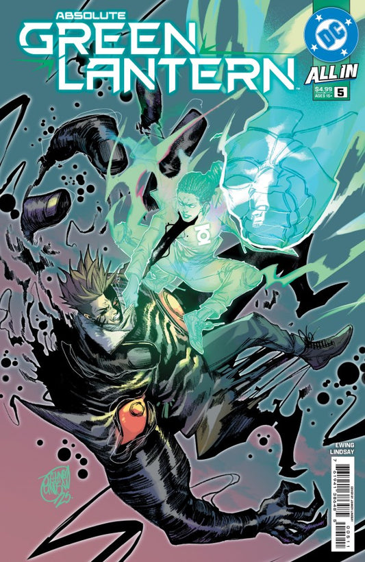 DC COMICS ABSOLUTE GREEN LANTERN #5
Comic book cover featuring Green Lantern and an enemy in a dynamic pose with the DC logo.