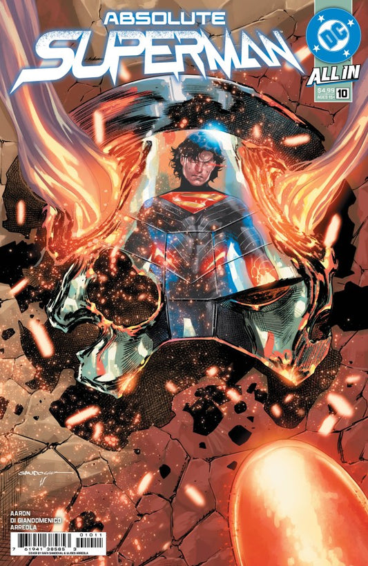 DC COMICS ABSOLUTE SUPERMAN #10
Comic book cover featuring Superman with fiery effects and 'Absolute SuperMan' title.