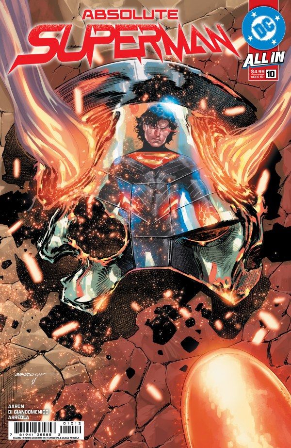 DC COMICS ABSOLUTE SUPERMAN #10 - 2ND PRINTING
Comic book cover featuring Superman with fiery effects and 'Absolute Superman' text.