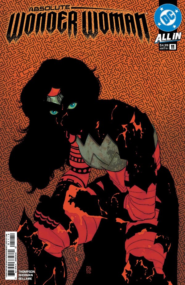 DC COMICS ABSOLUTE WONDER WOMAN #11 - 2ND PRINTING
Comic book cover featuring a character in a red and black costume with a geometric patterned background.