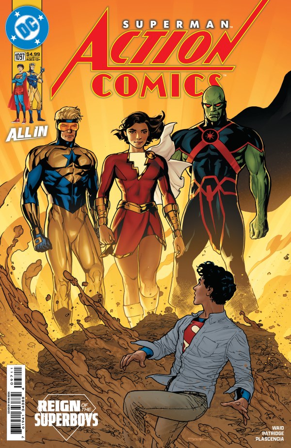 DC COMICS ACTION COMICS #1097
Comic book cover featuring Superman and other characters with a desert background