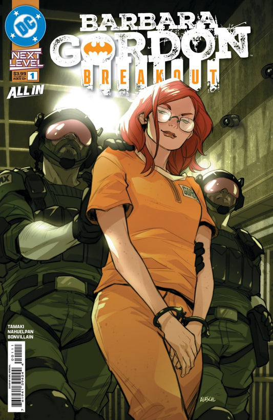 DC COMICS BARBARA GORDON: BREAKOUT #2
Comic book cover featuring a character in an orange jumpsuit with security personnel in the background.