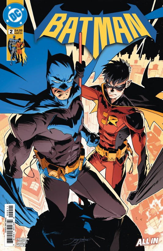 DC COMICS BATMAN #2
Comic book cover featuring Batman and Robin with a cityscape background