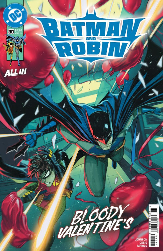 DC COMICS BATMAN AND ROBIN #30
Comic book cover featuring Batman and Robin with a Valentine's Day theme.