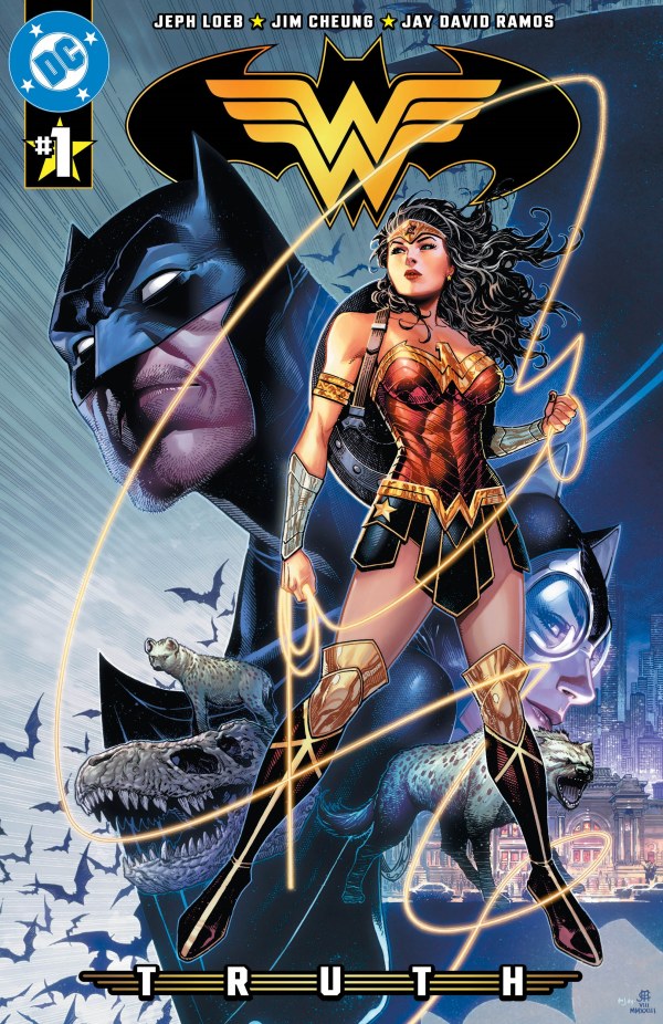 DC COMICS BATMAN / WONDER WOMAN: TRUTH #1
Comic book cover featuring Batman and Wonder Woman with a cityscape background
