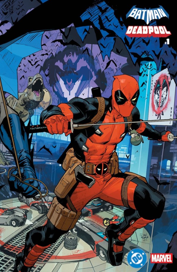 DC COMICS DC/MARVEL: BATMAN/DEADPOOL #1
Cover B Dan Mora Wraparound Variant
Comic book cover featuring Batman and Deadpool with a cityscape background