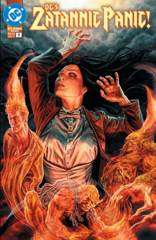 DC COMICS DC'S ZATANNIC PANIC! #1
Comic book cover featuring a woman surrounded by flames with 'DC's Zatannic Panic!' text.