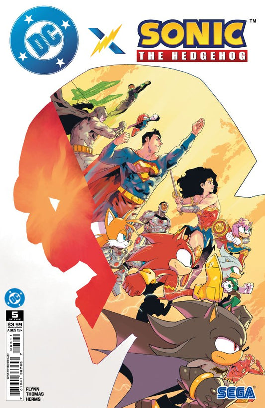 DC X SONIC THE HEDGEHOG #5 (OF 5)
Comic book cover featuring DC superheroes and Sonic the Hedgehog