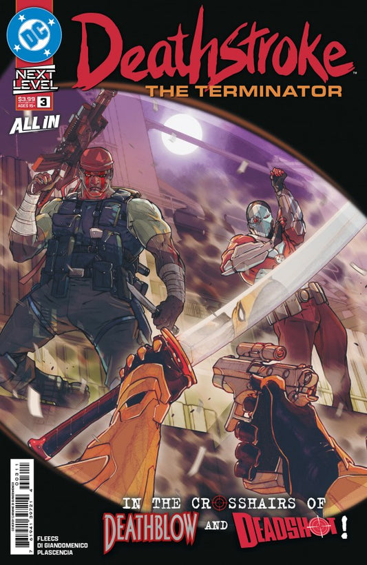 DC COMICS DEATHSTROKE: THE TERMINATOR #3
Comic book cover featuring two characters with weapons, titled 'Deathstroke: The Terminator'.