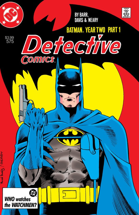 DC COMICS DETECTIVE COMICS #575
Comic book cover featuring Batman with a red and black background