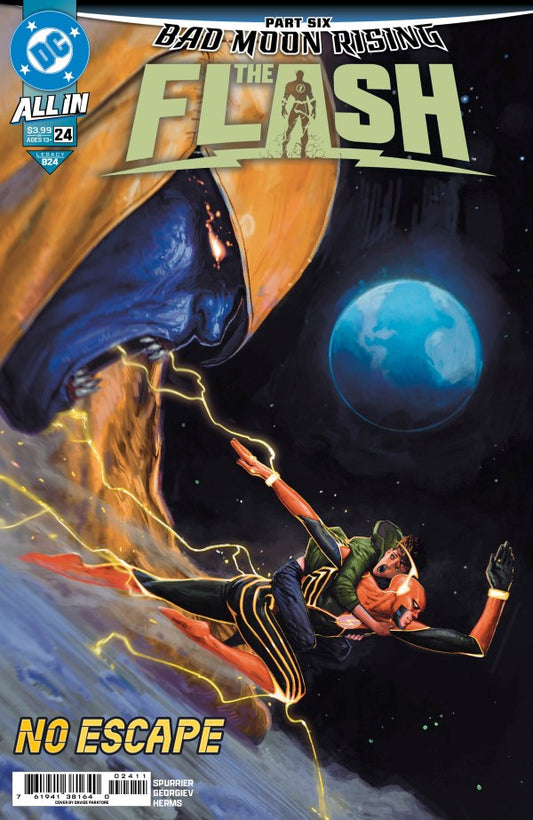 DC COMICS FLASH #24
Comic book cover of 'The Flash' with a character in a cape and helmet, Earth in the background.