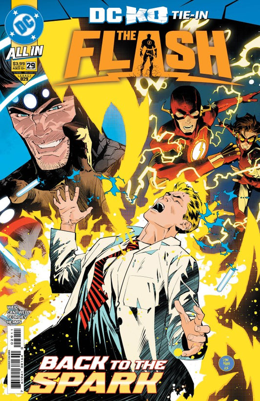 DC COMICS FLASH #29
Comic book cover featuring characters from 'The Flash' with dynamic poses and vibrant colors.