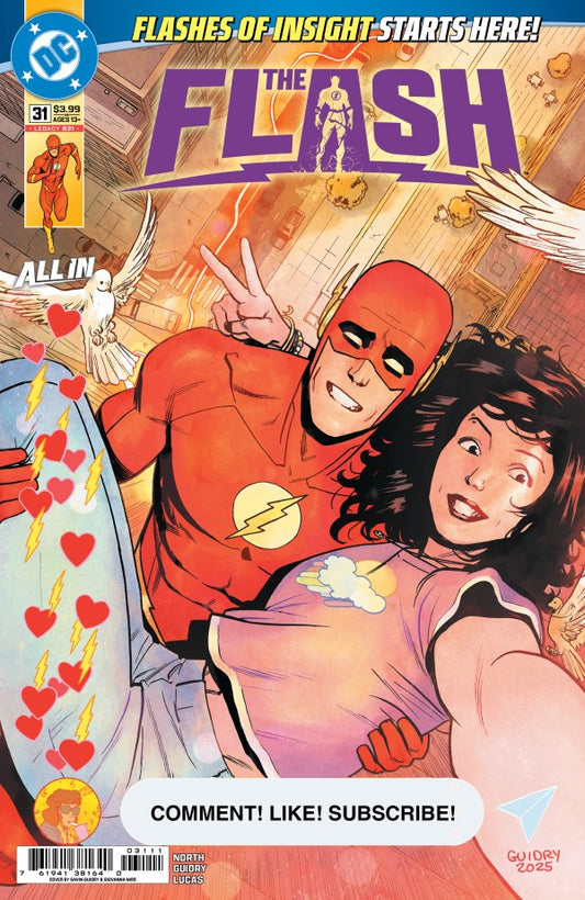 DC COMICS FLASH #31
Comic book cover featuring 'The Flash' with a superhero and a woman in a pink outfit.