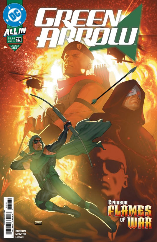 DC COMICS GREEN ARROW #29
Comic book cover featuring Green Arrow with fiery background