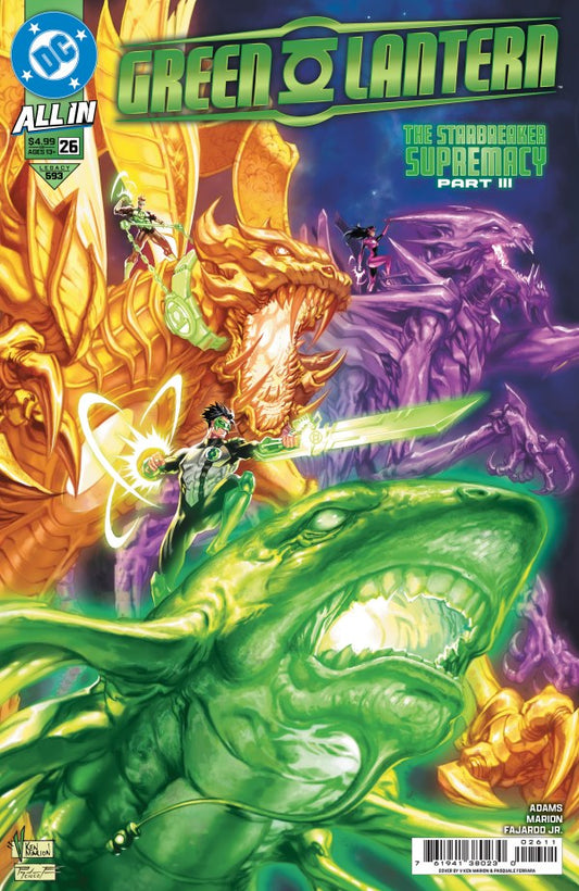 DC COMICS GREEN LANTERN #26
Comic book cover featuring Green Lantern with a colorful background