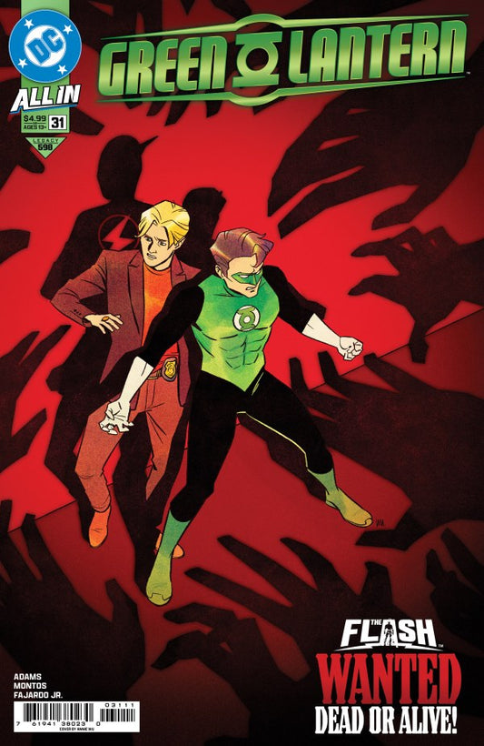 DC COMICS GREEN LANTERN #31
Comic book cover featuring a superhero in a green lantern costume with a red background and text.
