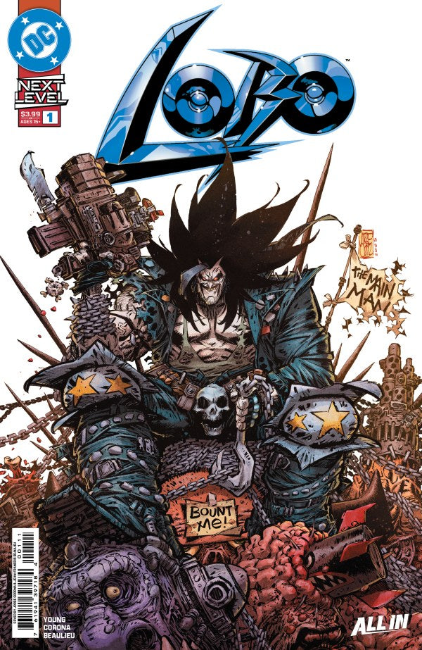 DC COMICS LOBO #1
Comic book cover featuring a character with a weapon and 'Lobo' branding.