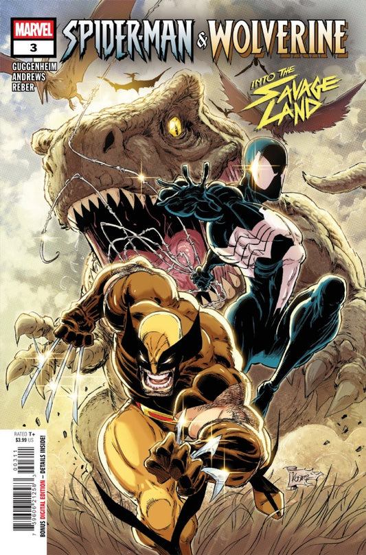 DC COMICS SPIDER-MAN & WOLVERINE #3
Comic book cover featuring Spider-Man and Wolverine with a dragon-like creature in the background.