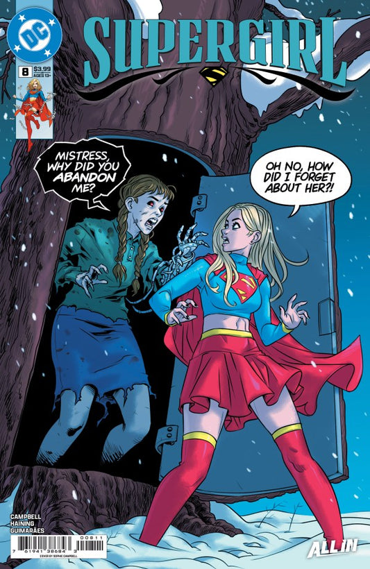 DC COMICS SUPERGIRL #8
Comic book cover featuring Supergirl in a snowy scene with another character.