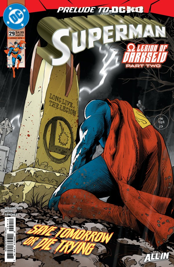 DC COMICS SUPERMAN #29 - 2ND PRINTING DAN MORA
Superman comic book cover with a character in a red cape sitting on a rock, holding a large hammer.