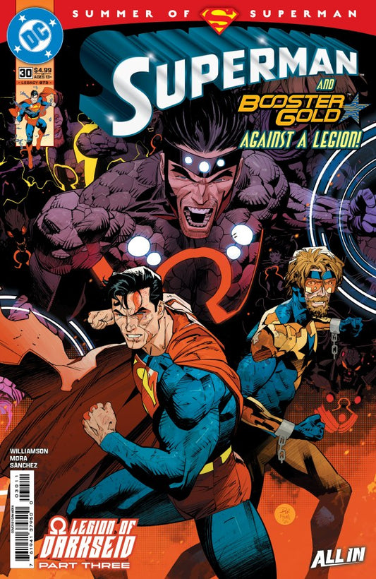 DC COMICS SUPERMAN #30
Comic book cover featuring Superman and Booster Gold with a colorful background
