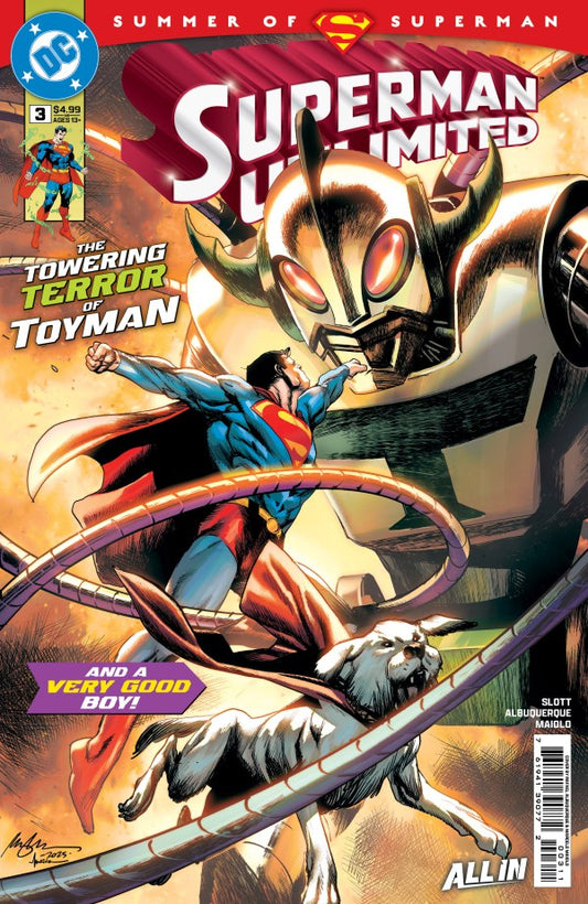 DC COMICS SUPERMAN UNLIMITED #3
Comic book cover featuring Superman and Toyman with a red and yellow background