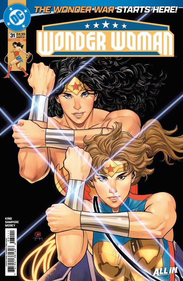 DC COMICS WONDER WOMAN #31
Two versions of Wonder Woman in action poses with a dark background